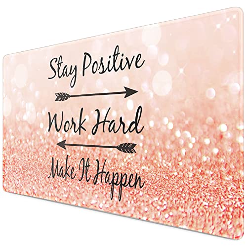 Canjoy Gaming Mouse Pad, Large Extended Mouse Pad Big Computer Mousepad for Home Office Gaming Work 31.5x15.7inch - color: Champagne-stay Positive