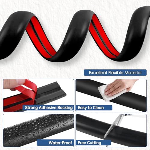 Floor Cord Cover for Wires on Floor Self Adhesive Cord Hider Floor Cable Management Wire Covers for Cords Protector Prevent Cable Trips Cord Cavity W 0.32" x H 0.32", Black, 3.3Ft - color: Black, size: 0.78 In x 3.3 Ft