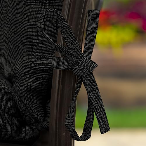 Arden Outdoor Midback Chair Cushion, 18 x 16.5, Rain-Proof, Fade Resistant Black Leala - color: Black Leala