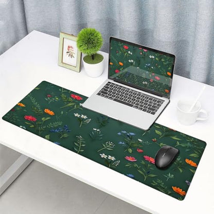 Large Gaming Mouse pad,Flower Branch Pattern Anti Slip Rubber Base Mouse pad, Suitable for Computer, Laptop, Office Desk Accessories - color: Flower Branch Pattern