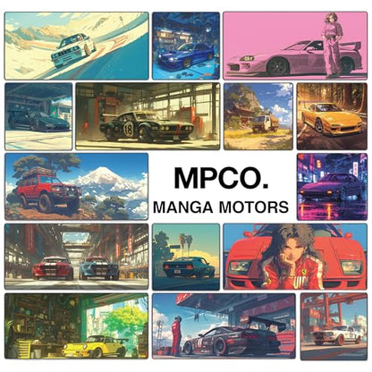 MPCO. Manga Motors Large Gaming Desk Pad - 36" x 17" Duraglyde Fabric Megumis-Mustangs Desk Mats - Washable, Smooth Glide for Precision Gaming & Work - color: DuraGlyde Megumis-Mustangs