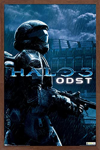 Trends International Halo: ODST - Key Art Wall Poster, 14.725" x 22.375", Mahogany Framed Version - color: Mahogany Framed Version, size: 22.4"L x 14.7"W