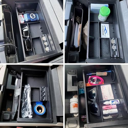 Center Console Organizer Tray Compatible with 2014-2018 GMC Sierra Accessories, (2015-2020) Yukon/Chevy Tahoe Silverado Suburban, Armrest Storage Box Replaces 22817343(Black) - color: Black