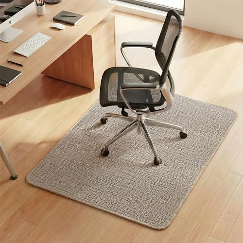 Aothia Textilene Chair Mat for Hardwood Floors - Heavy Duty Non-Slip Desk Floor Protector, Durable PVC & Polyester Blend, Easy to Clean, Ideal for Home Office (36"x47", Brown Beige) - color: Brown Beige