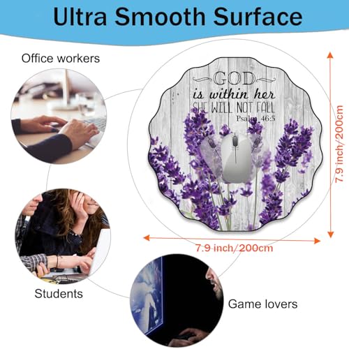 Pen Holder and Anti-Slip Mouse Pad Combination, Makeup Brush Storage Box, Tableware Storage Box, Suitable for Office and Home - Lavender Psalm 46:5 - color: Lavender Psalm 46:5