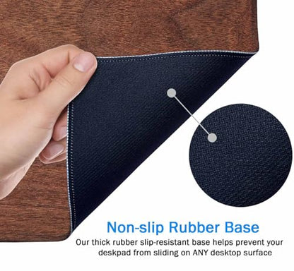 Large Extended Gaming Mouse Pad with Stitched Edges, Non-Slip Rubber Base Mouse Pad for Office, Computer, Keyboard, Laptop and Home Desk Pad 35.4X15.7 Inch Brown Wood Texture - color: Brown Wood Texture, size: 35.4L x 15.7W inches