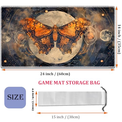 MTG Playmat, Smooth Surface Game Play Pad MTG TCG 24 x 14 inch with Storage Bag, Non-Slip Mouse Pad Card Fighting Game, Selenophora Sibirica - color: Selenophora Sibirica