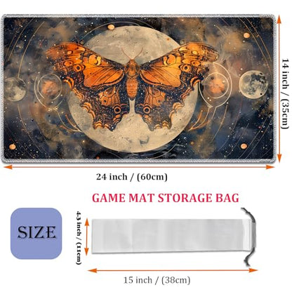 MTG Playmat, Smooth Surface Game Play Pad MTG TCG 24 x 14 inch with Storage Bag, Non-Slip Mouse Pad Card Fighting Game, Selenophora Sibirica - color: Selenophora Sibirica