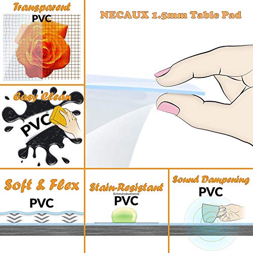 NECAUX Custom 12 x 40 Inch Desk Cover, 1.5mm Thick Plastic Desk Pad, Clear Vinyl Table Cover for Computer and Writing Desks - color: Clear 1.5mm, size: 12" x 40"
