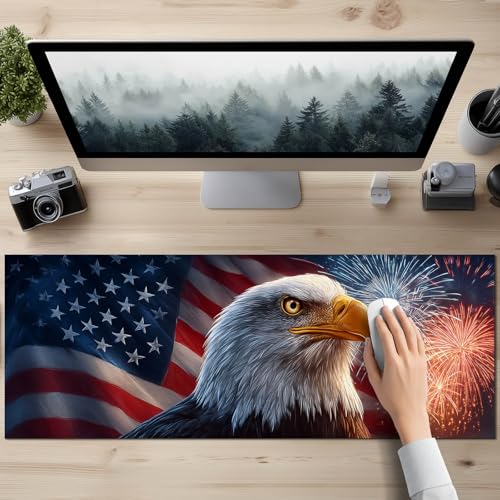 HOMETITUTE XL Mouse Pad Gaming Mousepad Eagle Art 31.5x11.8 Inch Non-Slip Keyboard Desktop Protector Mat Diatomite Large Mouse Pad for Home and Office Desk Accessories - color: Eagle Art