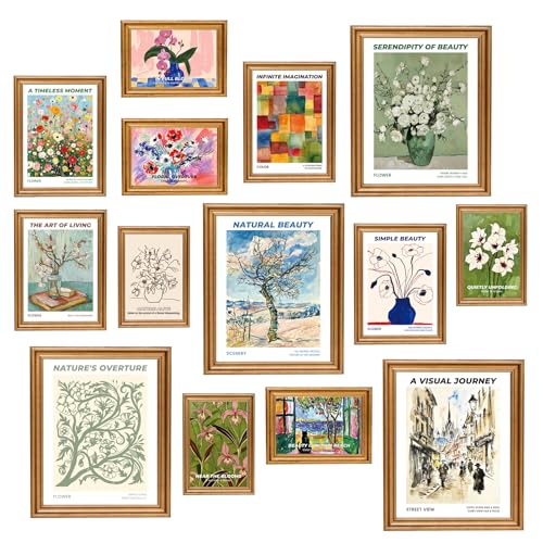 Elegift Vintage Eclectic Wall Art Prints, Artsy Maximalist Decor Room Aesthetic, Gallery Wall Prints Posters for Bedroom, Dorm Wall Decor, (Multi Sizes, 8" X 10" Largest, Set of 14,Unframed) - color: Colorful Eclectic Decor