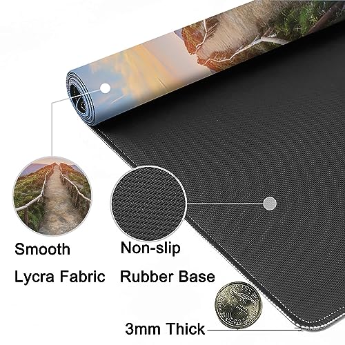 MIOAOSRT Mouse Pad,Mountain Landscape Ponta Delgada Extended Gaming Mouse Pad,Large Non-Slip Rubber Base Mousepad with Stitched Edges,Waterproof Mouse Mat Desk Pad for Office Game Home 35.4x15.75 in - color: Mountain Landscape