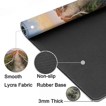 MIOAOSRT Mouse Pad,Mountain Landscape Ponta Delgada Extended Gaming Mouse Pad,Large Non-Slip Rubber Base Mousepad with Stitched Edges,Waterproof Mouse Mat Desk Pad for Office Game Home 35.4x15.75 in - color: Mountain Landscape