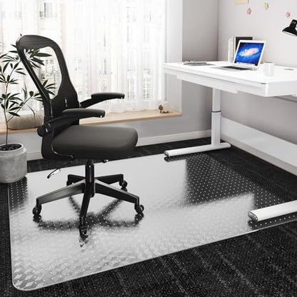 Office Chair Mat for Carpeted Floors, 48" x 30" Desk Chair Mat for Rolling Chairs on Low Pile Carpets, Easy Glide Floor Mat for Home, Gaming - size: 48" x 30"
