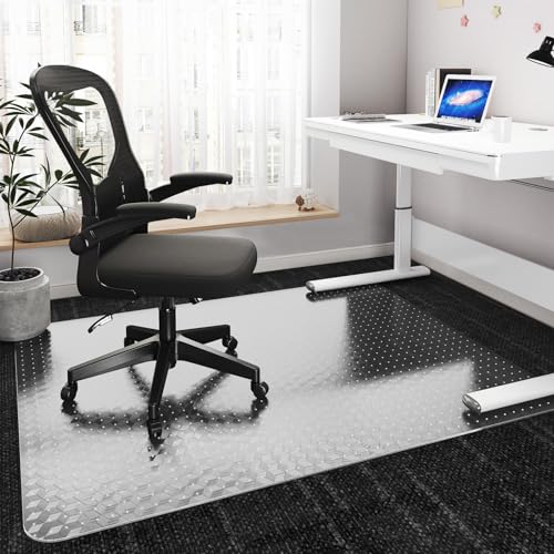 Office Chair Mat for Carpeted Floors, 48" x 30" Desk Chair Mat for Rolling Chairs on Low Pile Carpets, Easy Glide Floor Mat for Home, Gaming - size: 48" x 30"