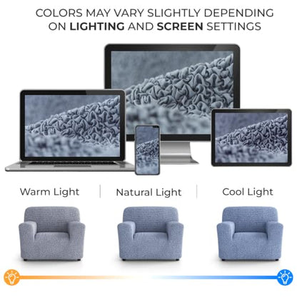 Premium Stretch Couch Covers for Sofa - Sofa Chair Cover Washable, Dogs & Pets Friendly - Elastic Polyester Loveseat Slipcovers - Non-Slip Love Seat Couch Covers - Blue (21"-39" Wide) - color: Blue, size: 21"-39" Wide