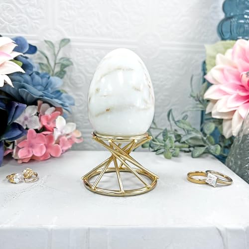 Bard's Brass-toned Egg Stand/Holder, Swirl Leg, Reversible 1.4375" and 2" Display Diameter