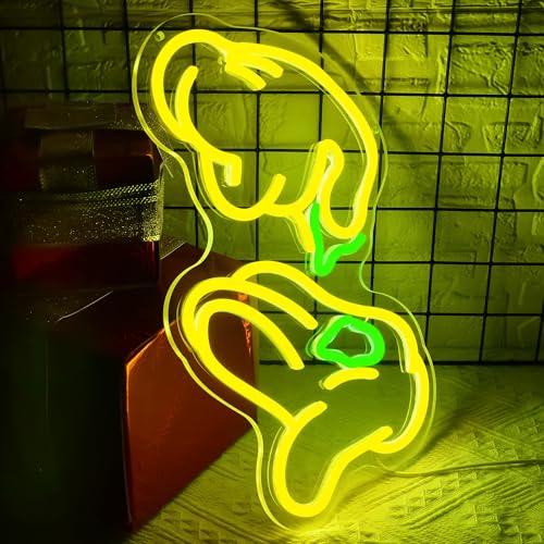Weed Neon Signs for Wall Decor Green Leaf Neon Light Hand Neon Light Sign Weed Wall Decor Dimmable LED Wall Art for Man Cave Bedroom Hotel Shop Bar Garage Decor Gifts for Men,Size 13.8 * 12.7in（P025） - color: Weed Hand