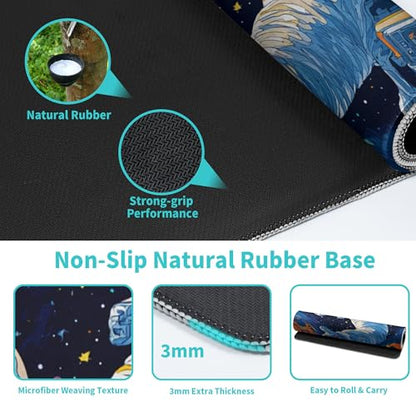 Astronaut Gaming Mouse Pad Abstract Sky Mouse Pad 31.5x11.8 Inch Texture Non-Slip Rubber Base Large Mousepad Stitched Edges Keyboard Mouse Mat Desk Pad for Office and Home - color: Astronaut