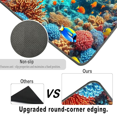 Nuxovilar Underwater Dolphins & Coral Reef Dryer Cover for the Top, Non-slip Washer & Dryer Protector, 23.62"x19.68" Dust-proof Washing Machine Mat, Diatom Mud Polyester Top Pad for Laundry Room - color: YHC00305