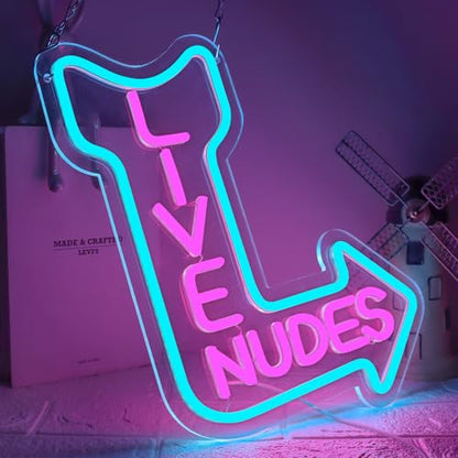 Live Neon Signs, Music LED Neon Light for Wall Decor,Music Studio Light up Sign for Wall Decor Beer,Bar,Bedroom,Party,Club - style: Live Nudes