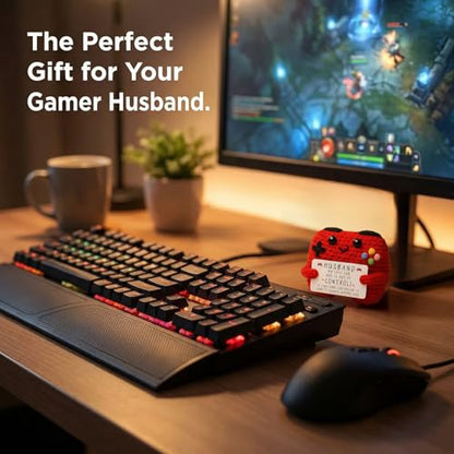 Handcrafted Crochet Game Controller Gift, Unique Husband Birthday Present, Custom for Him, Thoughtful Gaming Plushie for Men - style: for Husband
