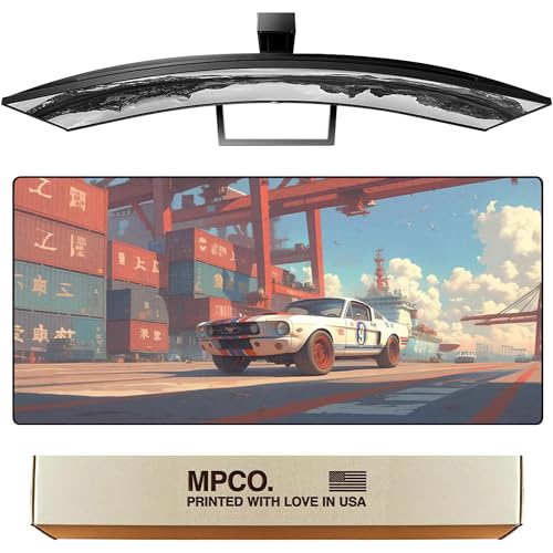 MPCO. Original Large Gaming Desk Mat – 36" x 17" Aeroglyde Manga Motors Meis-Mustang Full Desk Mouse Pad for Smooth Precision – Non-Slip, Washable Extra-Large PC Mouse Pad for Gaming Sessions - color: AeroGlyde Meis-Mustang