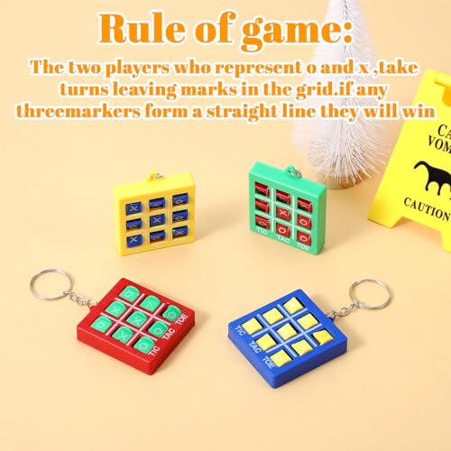 Mabor XO Tac-Toe Keychain Plastic Tac-Toe Game Pendant for Goodie Bags Mini Portable Pocket Board Keyring for Backpack Valentines Birthday Party
