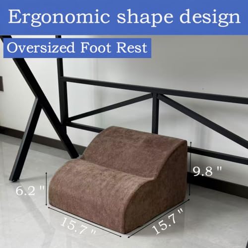 Foot Rest for Under Desk at Work.Multifunctional 3-Tier Foot Stool,with Washable Footrest.for Under Desk,Office Chair Gaming Chair & Sofa,Leg Elevation Pillow,Supports Posture-Brown - color: Brown