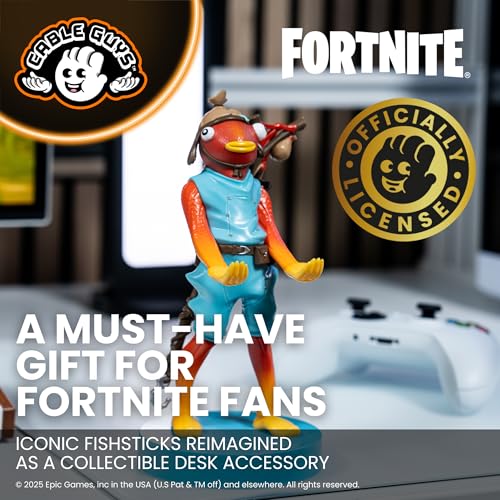 Cableguys Fortnite Fishsticks Controller Holder & Phone Stand - Gaming Setup Accessories for Desk and Game Room, Controller Stand Compatible with Xbox, PlayStation & Most Standard Game Controllers