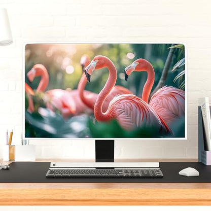 Pink Tropical Flamingo Monitor Dust Covers 22, 23, 24, 25 Inch Green Plants Anti-Static LCD-Silky HD Panel Dust Protective Sleeve Compatible with iMac 24, 22-25 Inch PC,Desktop and TV - color: pink, size: 22-25 Inch