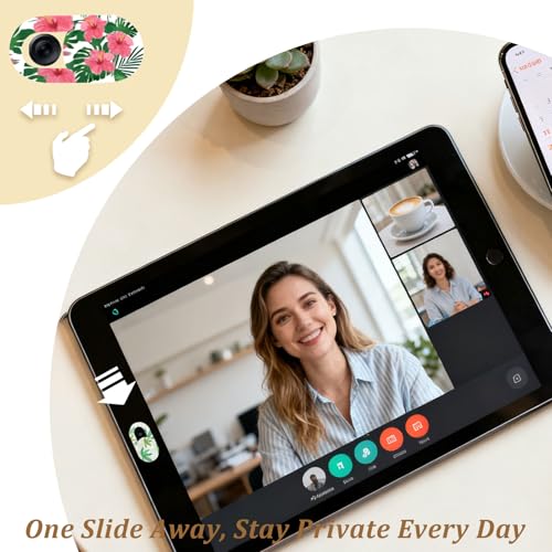 10-Pack Laptop Camera Cover Slide Cute – Ultra Thin Floral Webcam Cover for iPhone, iPad, MacBook, Laptop, PC & Tablet – Privacy Protection Slider