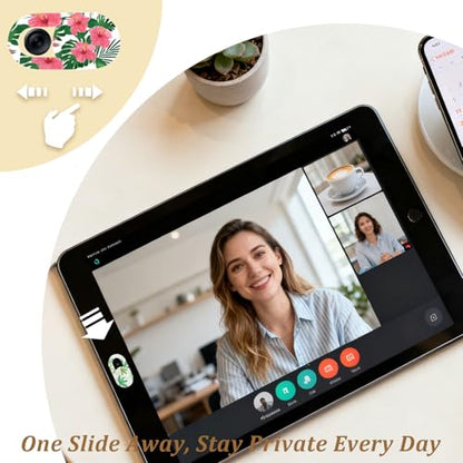 10-Pack Laptop Camera Cover Slide Cute – Ultra Thin Floral Webcam Cover for iPhone, iPad, MacBook, Laptop, PC & Tablet – Privacy Protection Slider