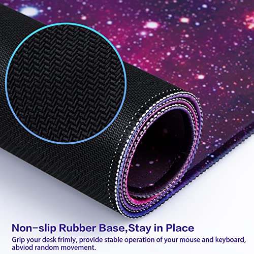 Canjoy Gaming Mouse Pad, Large Extended Mouse Pad Big Computer Mousepad for Home Office Gaming Work 31.5x15.7inch - color: Purple-Galaxy