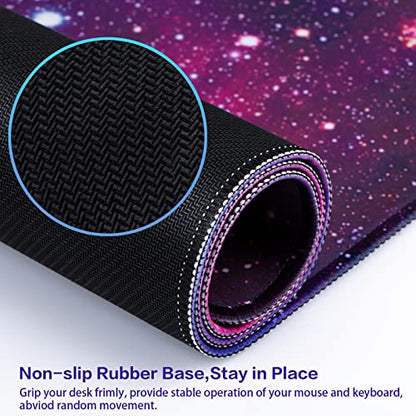 Canjoy Gaming Mouse Pad, Large Extended Mouse Pad Big Computer Mousepad for Home Office Gaming Work 31.5x15.7inch - color: Purple-Galaxy
