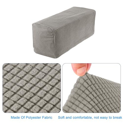 uxcell 2pcs Stretch Armrest Covers for Chairs/Sofas, Couch Arm Covers with Twist Pin, Furniture Protector Slipcovers Taupe - color: Taupe