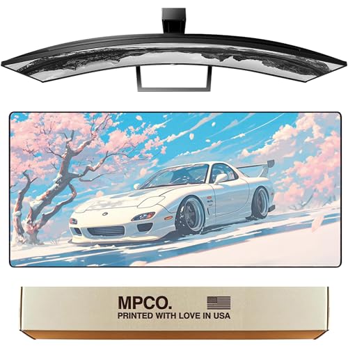 MPCO. Original Large Gaming Desk Mat – 36" x 17" Duraglyde Manga Motors Mios-Mazda Full Desk Mouse Pad for Smooth Precision – Non-Slip, Washable Extra-Large PC Mouse Pad for Gaming Sessions - color: DuraGlyde mios-Mazda