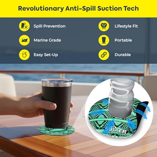 Lil Sucker Suction Cup Holder – Universal Drink Holder for Paddle Board, Kayak, ATV & Boat – Clip-On Coffee, Anti-Spill - Stylin' Pack of 2 - color: Stylin'