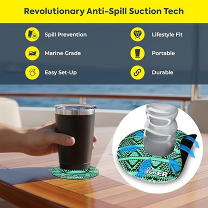 Lil Sucker Suction Cup Holder – Universal Drink Holder for Paddle Board, Kayak, ATV & Boat – Clip-On Coffee, Anti-Spill - Stylin' Pack of 2 - color: Stylin'