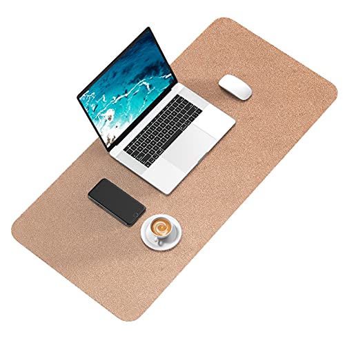 Hsurbtra Desk Pad, 30" x 14" PU Leather Desk Mat, XL Extended Mouse Pad, Waterproof Desktop Blotter Protector, Non-Slip Ultra Thin Large Laptop Keyboard Writing Mat for Office Home, Rose Gold - color: Champagne Gold, size: 30" x 14"