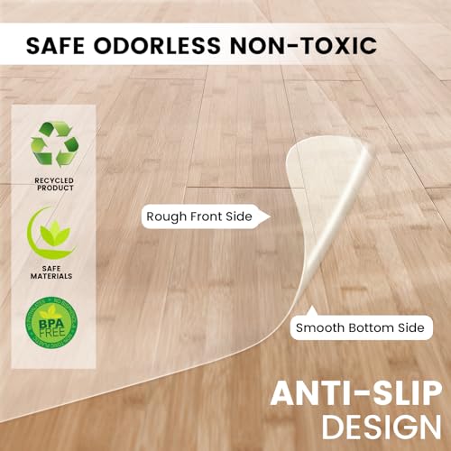 Clear Chair Mat for Hardwood Floors 36"x48" - Office Desk Chair Mat Protector Easy Glide for Rolling Chairs, Home & Computer Use - size: 48"x36"