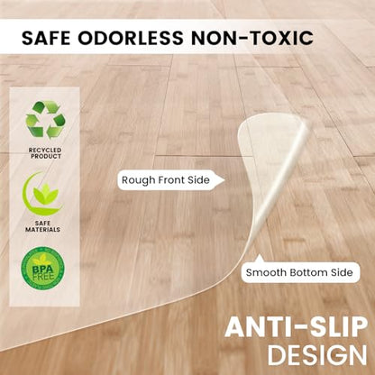 Clear Chair Mat for Hardwood Floors 36"x48" - Office Desk Chair Mat Protector Easy Glide for Rolling Chairs, Heavy Duty Home & Computer Use - size: 48"x36"