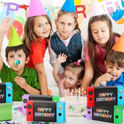 Adecortalk Video Game Party Favor Boxes 16 Pcs Gamer On Theme Gifts Boxes Happy Birthday Party Favor Boxes for Boys Kid Video Game Birthday Goodie Candy Treat Bags Gamer Party Decorations