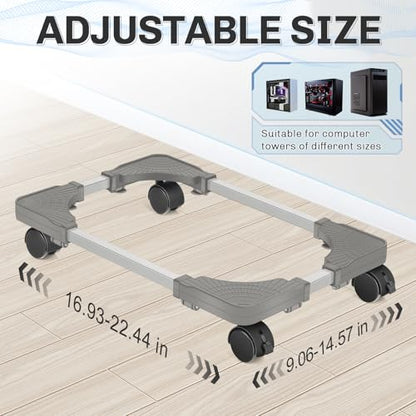 Liitrton Mobile CPU Stand with 4 Locking Casters, Ventilated PC Tower Stand for Floor, Fits Most PC Towers, Office Gamers (Light Grey) - color: Light Grey