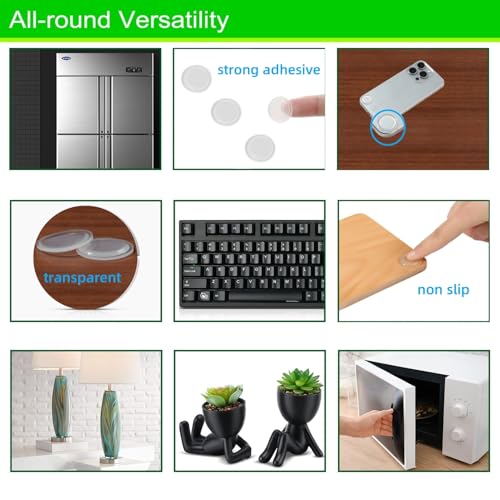 Glass Table Top Anti Slip Pads - Furnigear 3/4" Glass Table Top Bumpers Grippers Non Slip Sticker Self Adhesive Rubber Pad Feet for Cutting Board, Furniture, Laptop, Under Glass - Round Clear 36 Pcs - size: Big Clear 36pcs