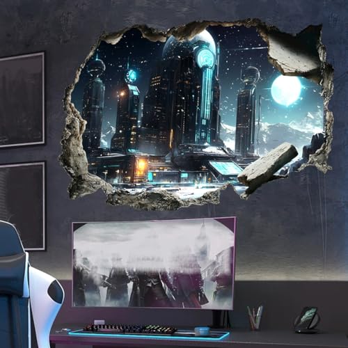 Quanhaigou 3D Wall Decals Stickers Wall Murals Wallpaper Decor for Home Floor Living Room (Tech Universe) - color: Tech Universe