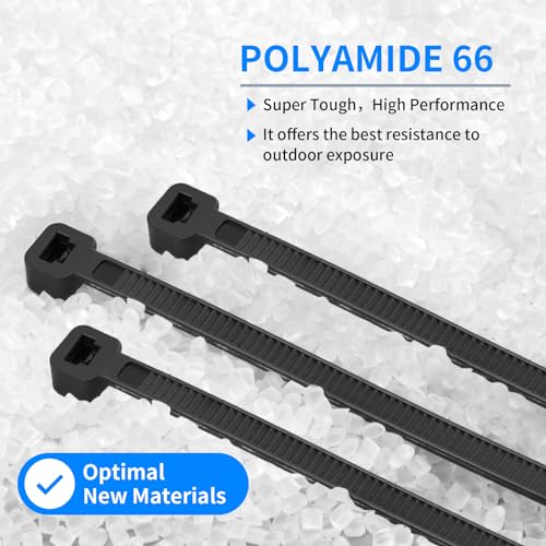 3000 Pack 4 Inch Black Zip Ties, 40 LBS Heavy Duty Cable Ties, UV Resistant Nylon Wire Ties, Self-Locking Plastic Straps for Indoor & Outdoor Use - size: 40LBS-4inch-3000pcs