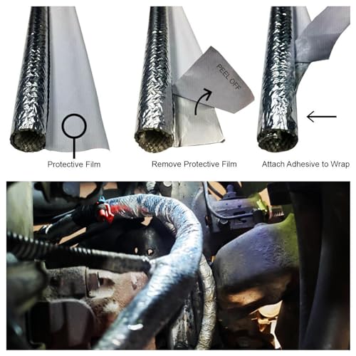 10mm - 3/8" Self-wrap Aluminum Heat Shield Sleeve Thermal Reflective Side Entry High Temperature for Hoses, Wire Harnesses, Cables, Automotive, Exhaust 39" (1 Meter) - size: 10mm - 3/8" Dia - 39" Long