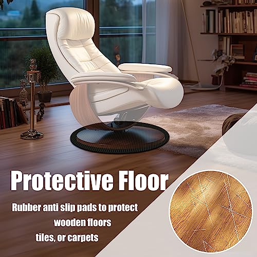 Recliner Pads for Hardwood Floors, Rocking Chair Recliner Floor Protector Keep Furniture from Sliding, Under Chair Floor Protector Rubber mats for Floor Furniture Grippers for Hardwood Floors 27.5in - size: R-Black-27.5"x27.5"
