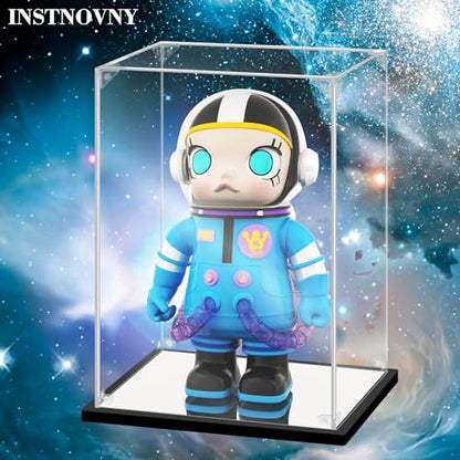 Acrylic Display Case for Collectibles Assemble Acrylic Display Box for Bearbrick 400% Lego 76191 Clear Acrylic Case for Display Dolls Action Figures Storage(Black,9.8*9.8*13.8 inch) - size: 9.8*9.8*13.8 inch